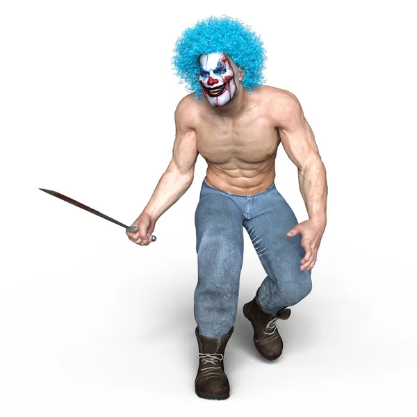 3D CG renderização de um homem de maquiagem de palhaço — Fotografia de Stock