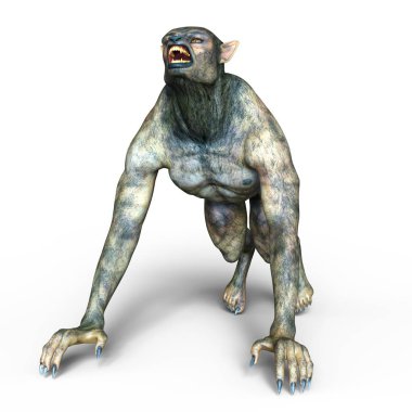 bir kurt adam 3d cg render