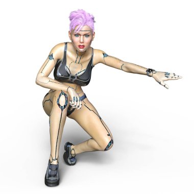 bir kadın Android 3d cg işleme