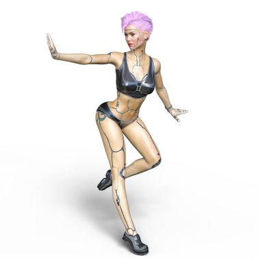 bir kadın Android 3d cg işleme