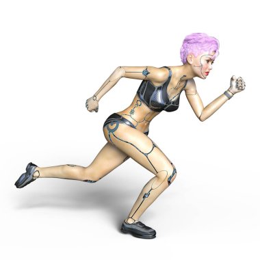 bir kadın Android 3d cg işleme