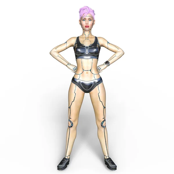 3D CG rendering of a female android — Stock Photo, Image