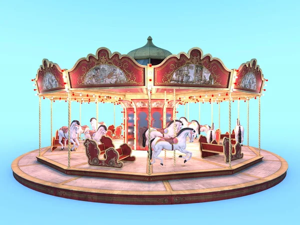 3D-cg rendering van een merry-go-round — Stockfoto