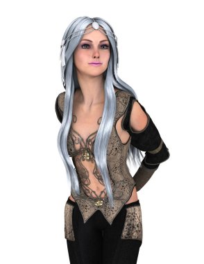 genç bir kadının 3d cg işleme