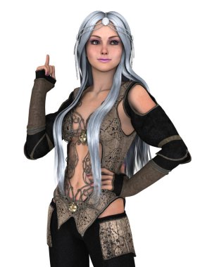 genç bir kadının 3d cg işleme