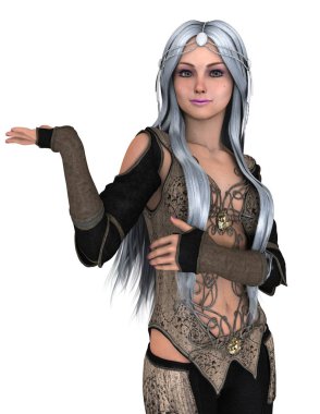 genç bir kadının 3d cg işleme