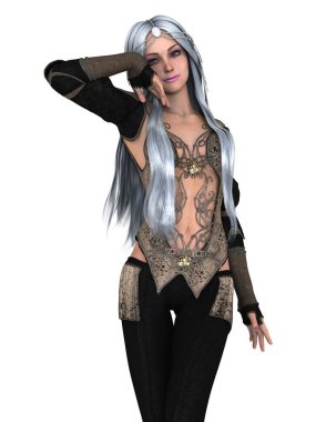 genç bir kadının 3d cg işleme