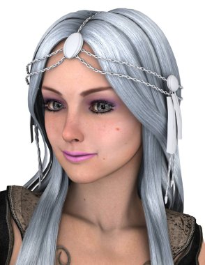 genç bir kadının 3d cg işleme