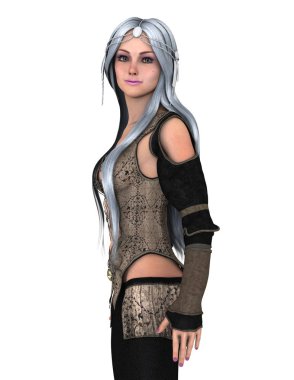 genç bir kadının 3d cg işleme