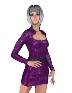 genç bir kadının 3d cg işleme