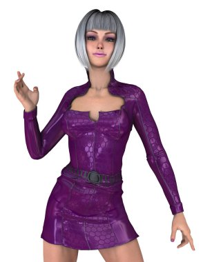 genç bir kadının 3d cg işleme