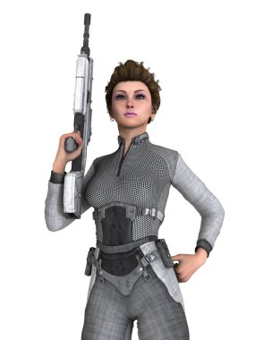 bir kadın savaşçı 3d cg render
