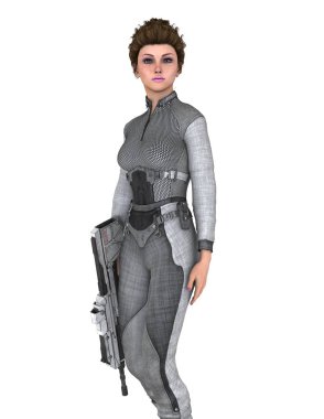 bir kadın savaşçı 3d cg render