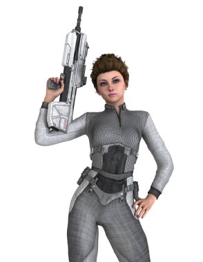 bir kadın savaşçı 3d cg render