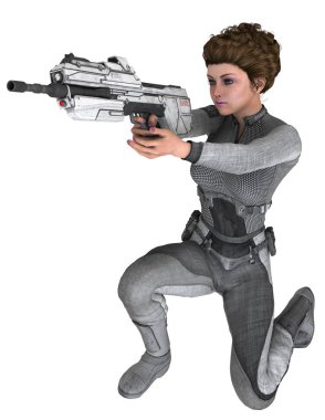 bir kadın savaşçı 3d cg render