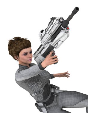 bir kadın savaşçı 3d cg render