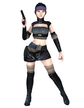 bir kadın savaşçı 3d cg render