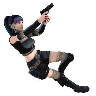 bir kadın savaşçı 3d cg render