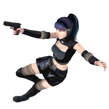 bir kadın savaşçı 3d cg render