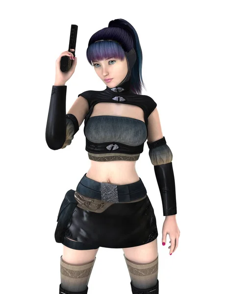 3D CG rendering of a female warrior — Stock Photo, Image