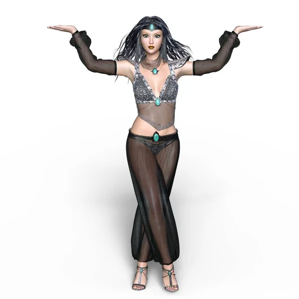 Representación 3D CG de una bailarina del vientre — Foto de Stock
