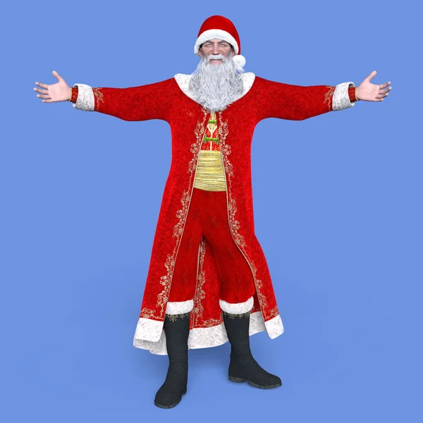 3D-cg-Darstellung von Weihnachtsmann — Stockfoto