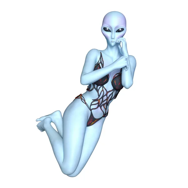 3D CG rendering of a female alien — Stock Photo, Image