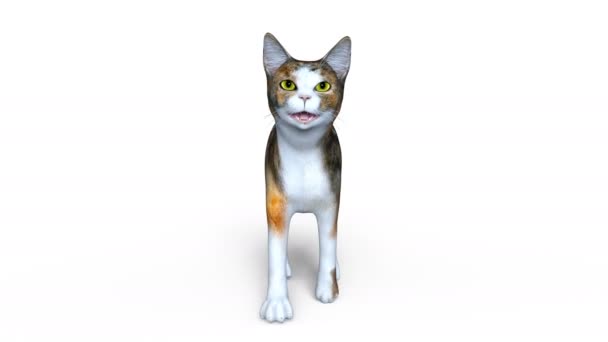 3D rendu 3D d'un chat marchant 