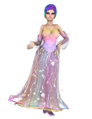 genç bir kadının 3d cg işleme