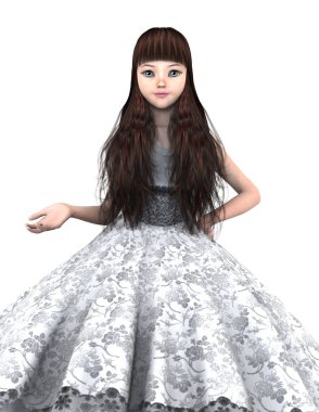 genç bir kadının 3d cg işleme