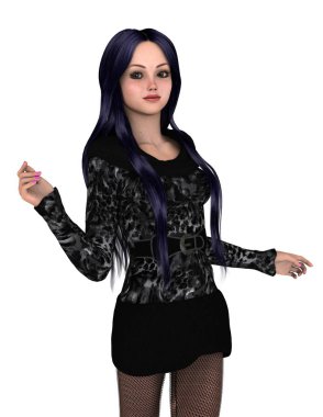 genç bir kadının 3d cg işleme