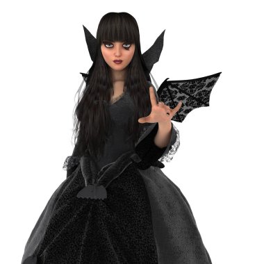 3d cg işleme siyah Prenses