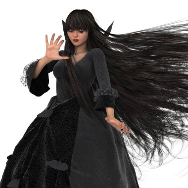 3d cg işleme siyah Prenses