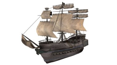 bir yelkenli tekne 3d cg render