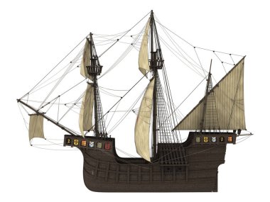 bir yelkenli tekne 3d cg render