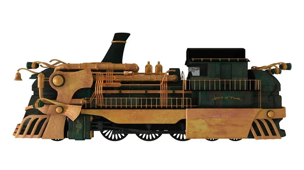3D CG renderização de uma locomotiva a vapor — Fotografia de Stock