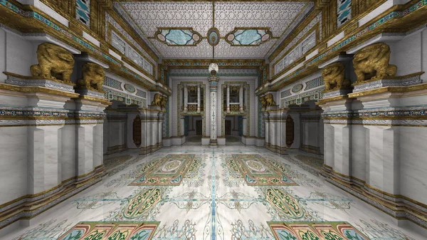 3D cg-rendering av grand hall — Stockfoto