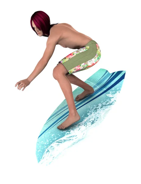 3D vykreslování cg surfař — Stock fotografie