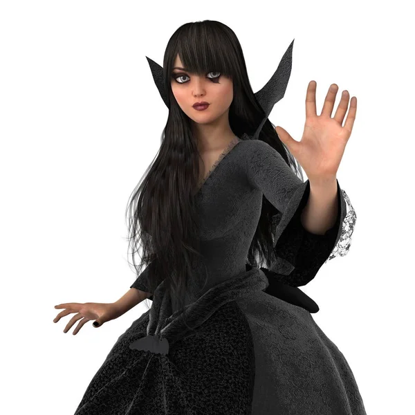 3D vykreslování cg černá princezna — Stock fotografie