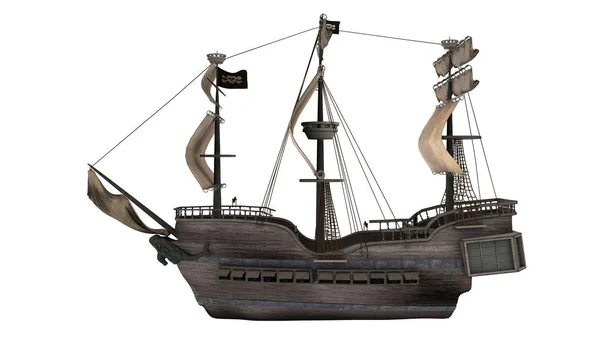 3D CG renderização de um barco à vela — Fotografia de Stock