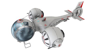 bir uzay gemisi 3d cg render