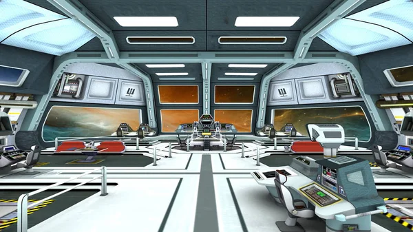 Representación 3D CG de una estación espacial — Foto de Stock