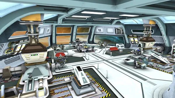 Rendu 3D 3D d'une station spatiale — Photo