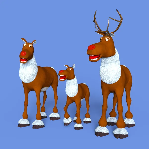 3D CG rendering of reindeers — Stock Photo, Image