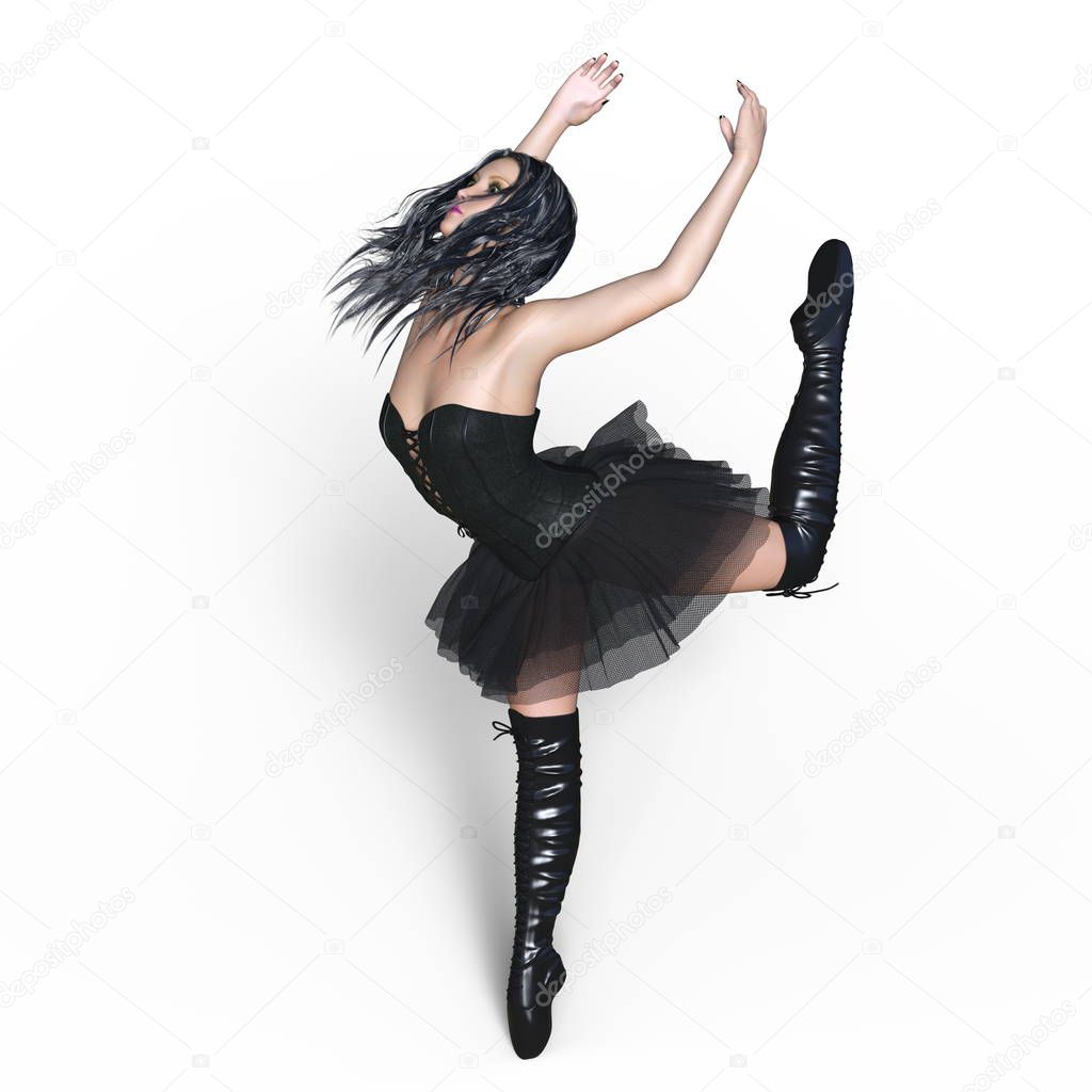 3D CG rendering of a ballet dancer 