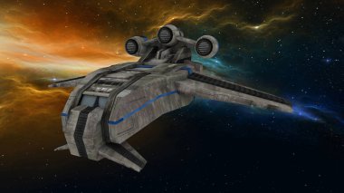 bir uzay gemisi 3d cg render