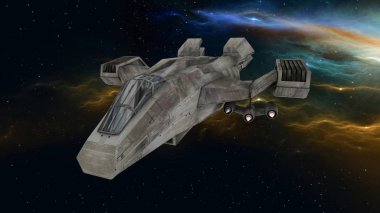 bir uzay gemisi 3d cg render