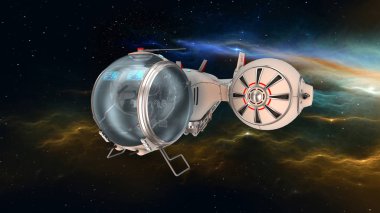 bir uzay gemisi 3d cg render