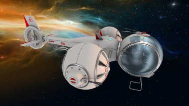 bir uzay gemisi 3d cg render