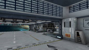 3d cg işleme bir uzay istasyonu